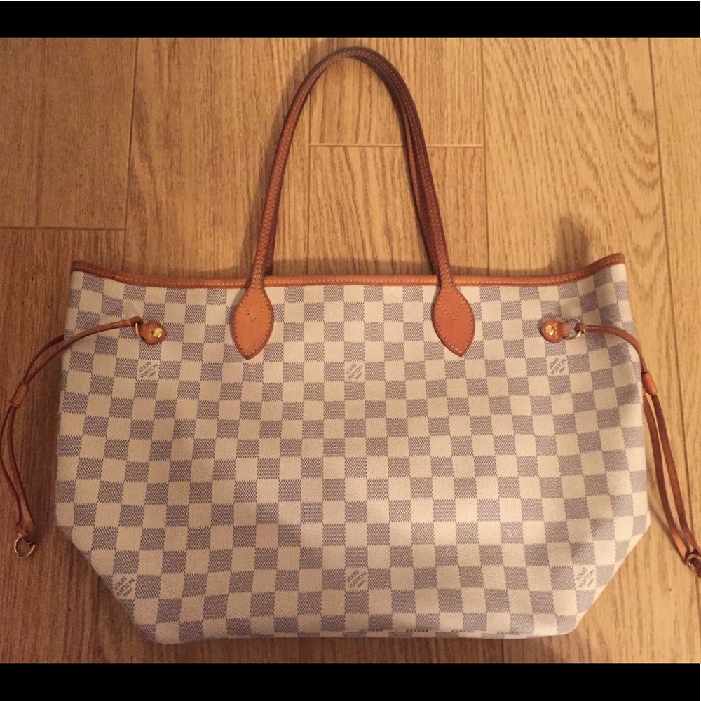 Authentic Louis Vuitton Neverfull MM Damier Azure